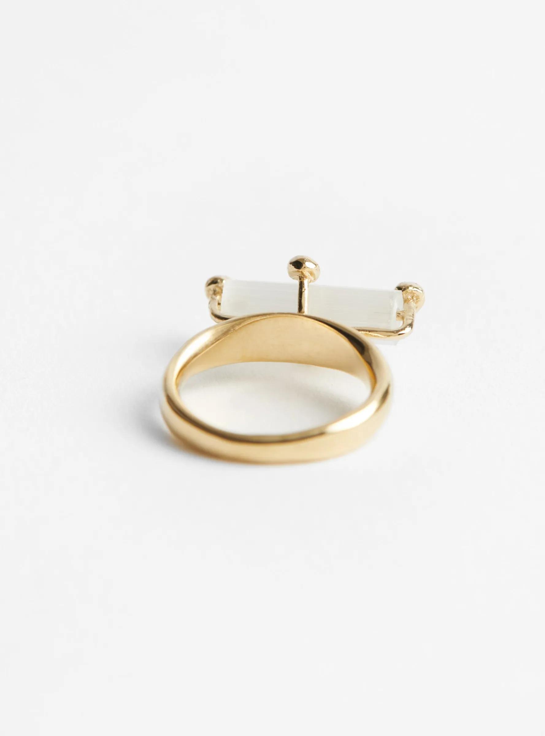 Frosted White Ring Gold Vintage Glass<BEATRIZ PALACIOS Best