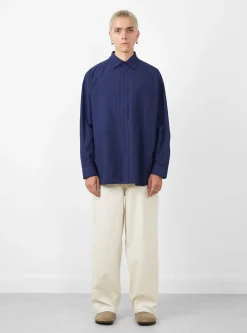 Garment-Dye Over Shirt Deep Blue<Still By Hand Online
