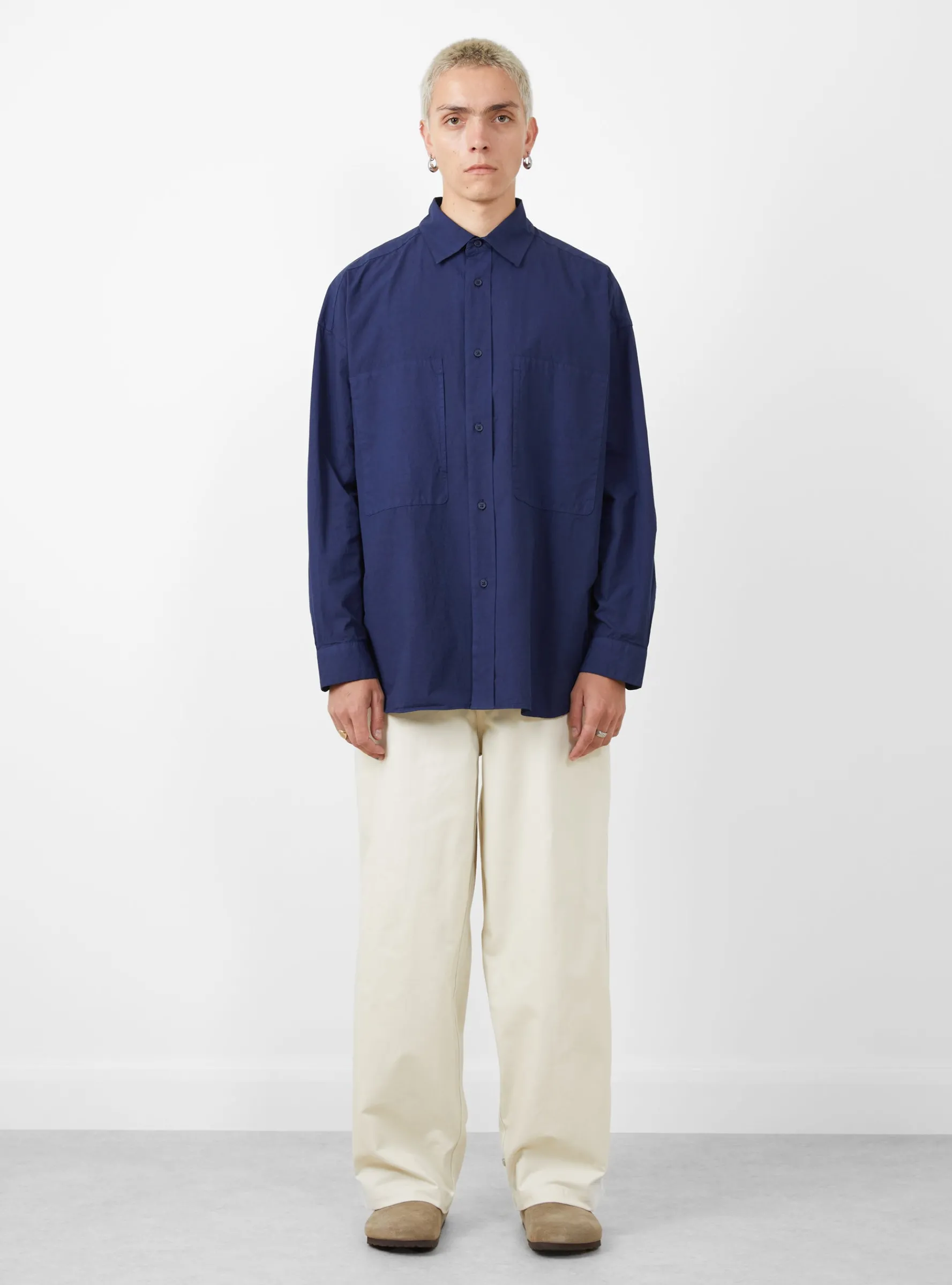 Garment-Dye Over Shirt Deep Blue<Still By Hand Online