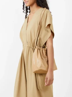 Gathered Square Bucket Bag Tan<Modern Weaving Discount