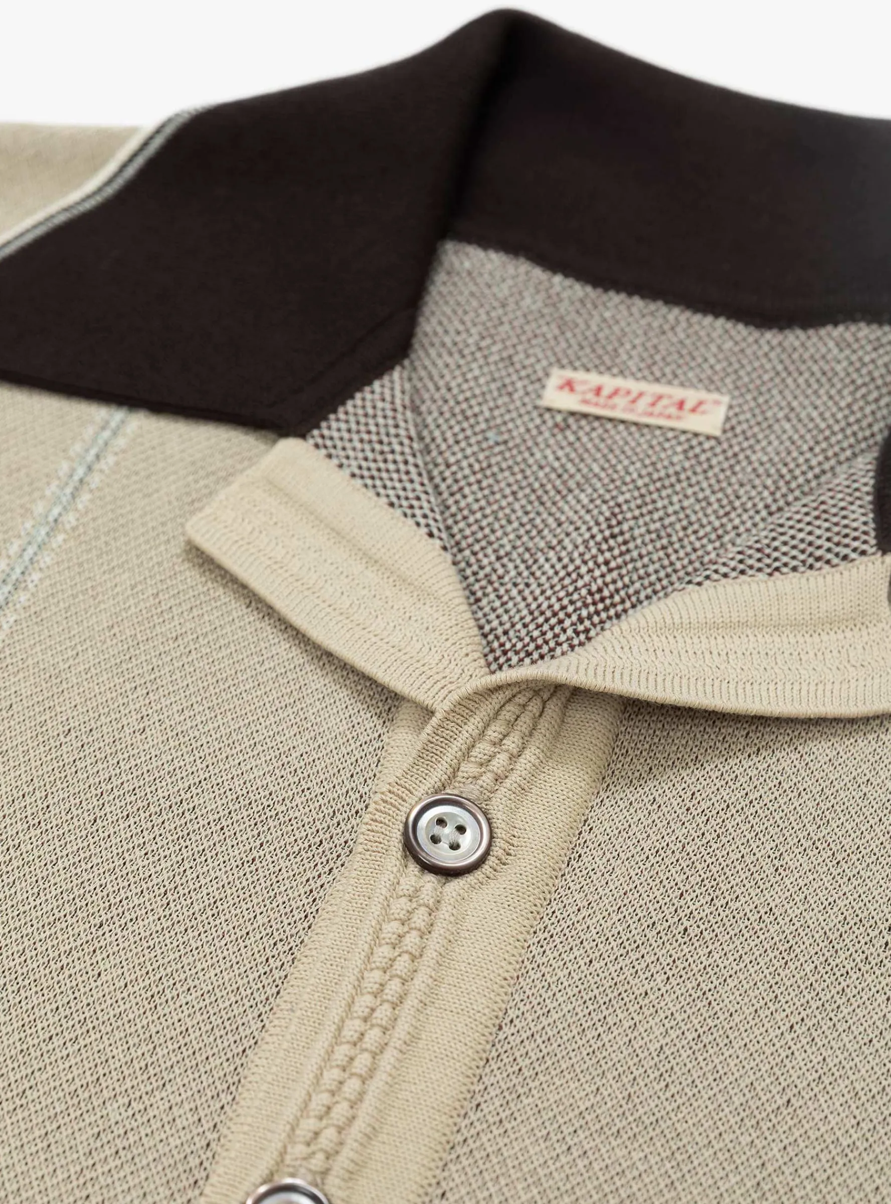 12G Cotton Knit Chimayo Aloha Polo Beige<Kapital Discount
