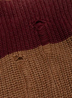 5G Cotton Knit Rugger Shirt Brown and Red<Kapital Online