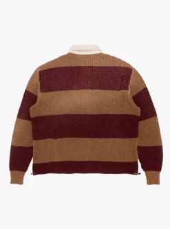 5G Cotton Knit Rugger Shirt Brown and Red<Kapital Online