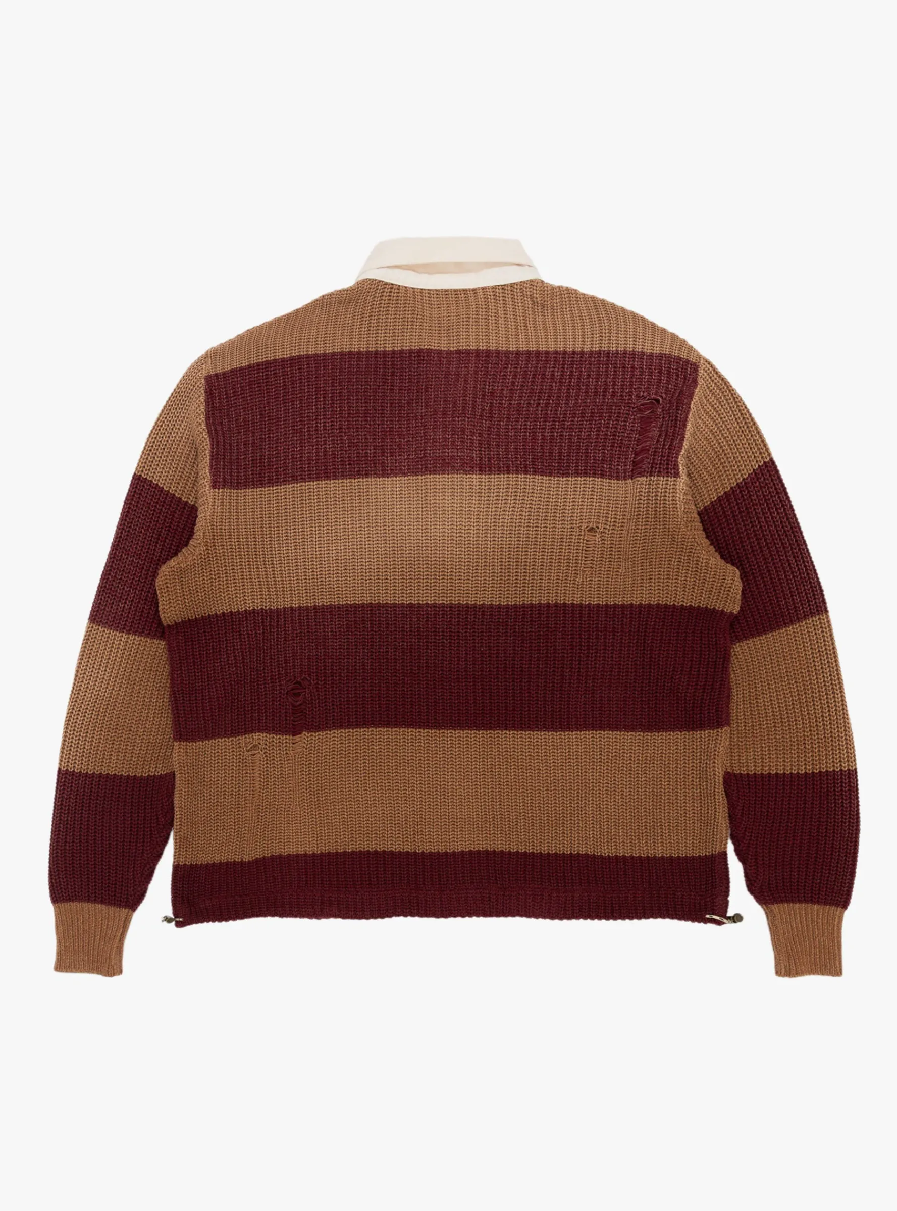 5G Cotton Knit Rugger Shirt Brown and Red<Kapital Online