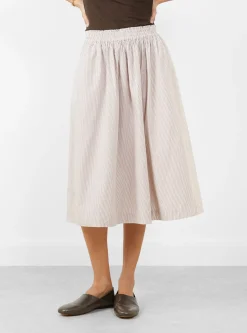 Ginny Skirt Warm Beige and White Stripe<Skall Studio Hot