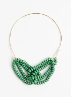 Gold Plated Brass Choker with Glass Beads Green<Helena Rohner Outlet