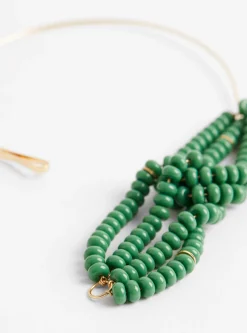 Gold Plated Brass Choker with Glass Beads Green<Helena Rohner Outlet