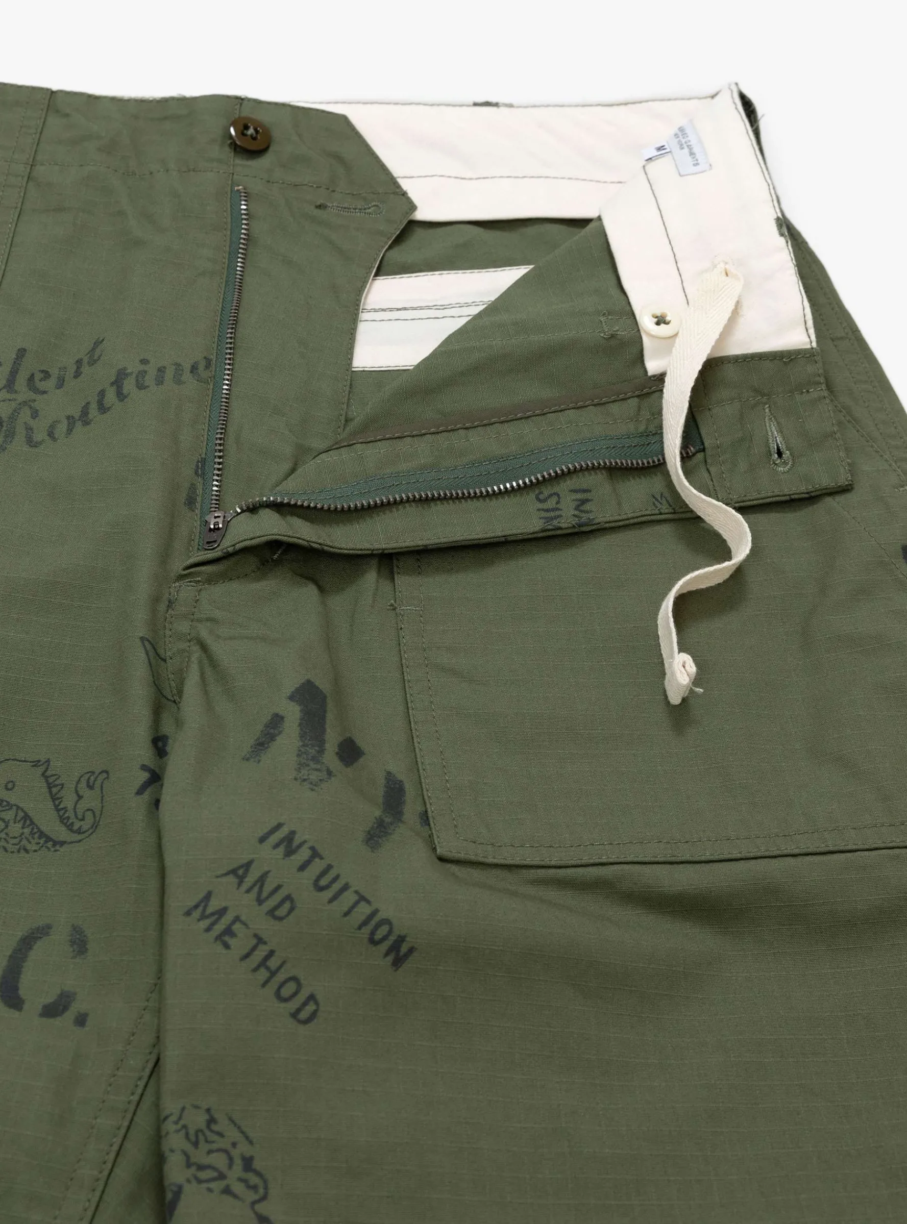 Graffiti Print Fatigue Pant Olive<Engineered Garments Sale