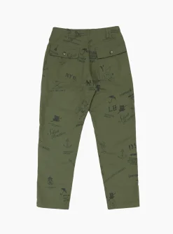 Graffiti Print Fatigue Pant Olive<Engineered Garments Sale