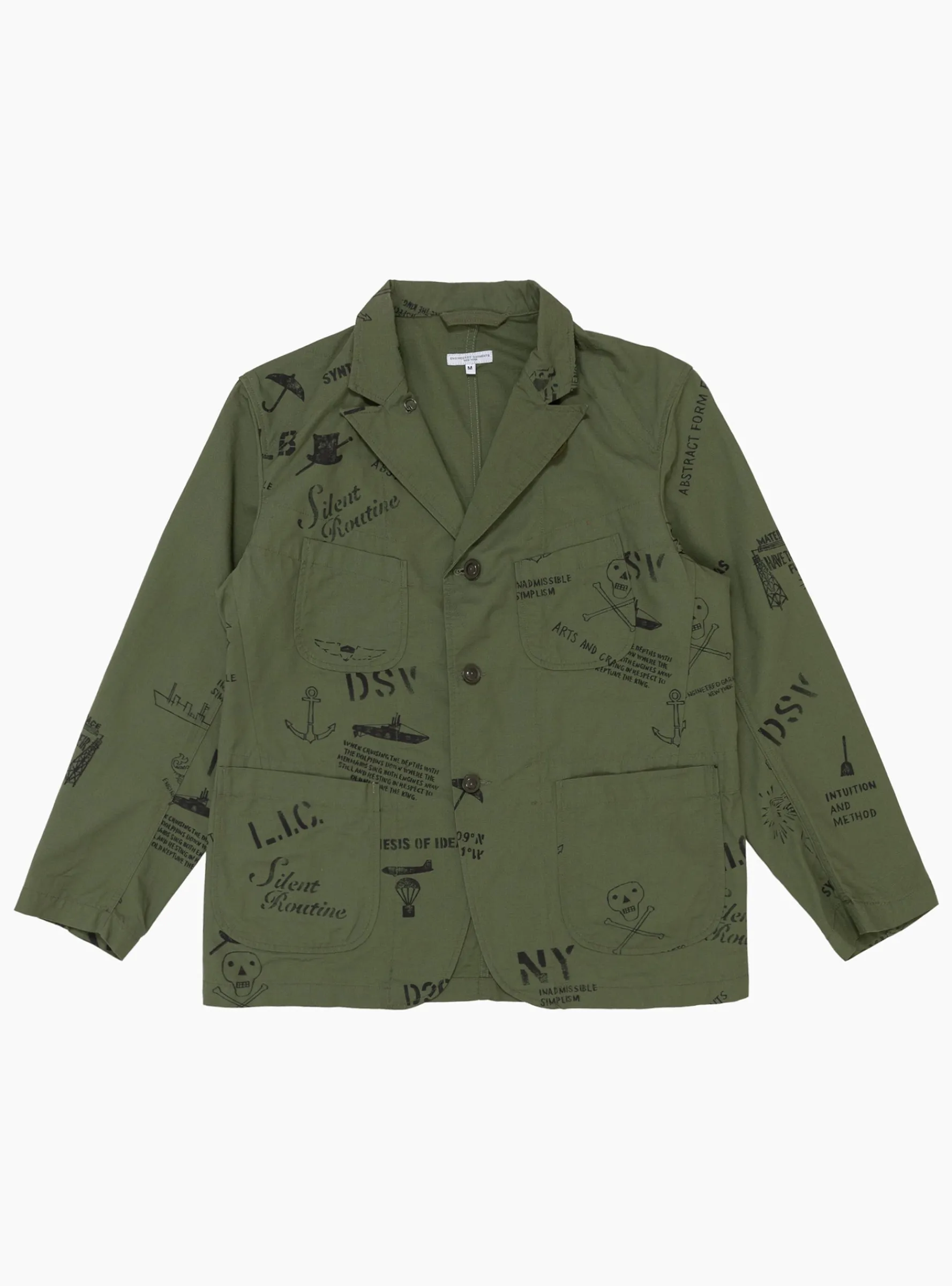 Graffiti Print Ripstop Jacket Olive<Engineered Garments Fashion