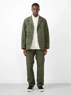 Graffiti Print Ripstop Jacket Olive<Engineered Garments Fashion