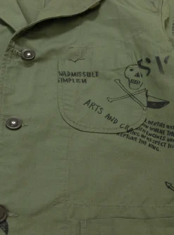 Graffiti Print Ripstop Jacket Olive<Engineered Garments Fashion