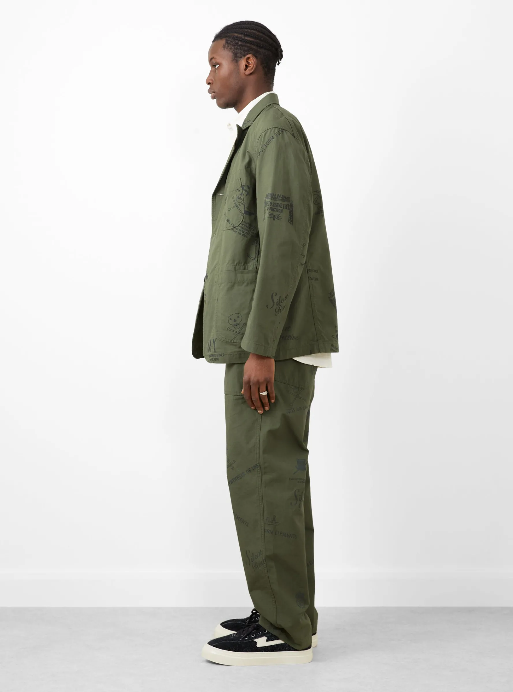 Graffiti Print Ripstop Jacket Olive<Engineered Garments Fashion