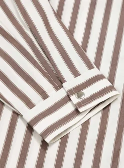 Grande Zip Shirt Brick Stripe<Garbstore Sale