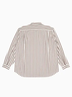 Grande Zip Shirt Brick Stripe<Garbstore Sale