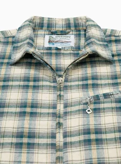 Grande Zip Shirt Ecru Check<Garbstore Hot