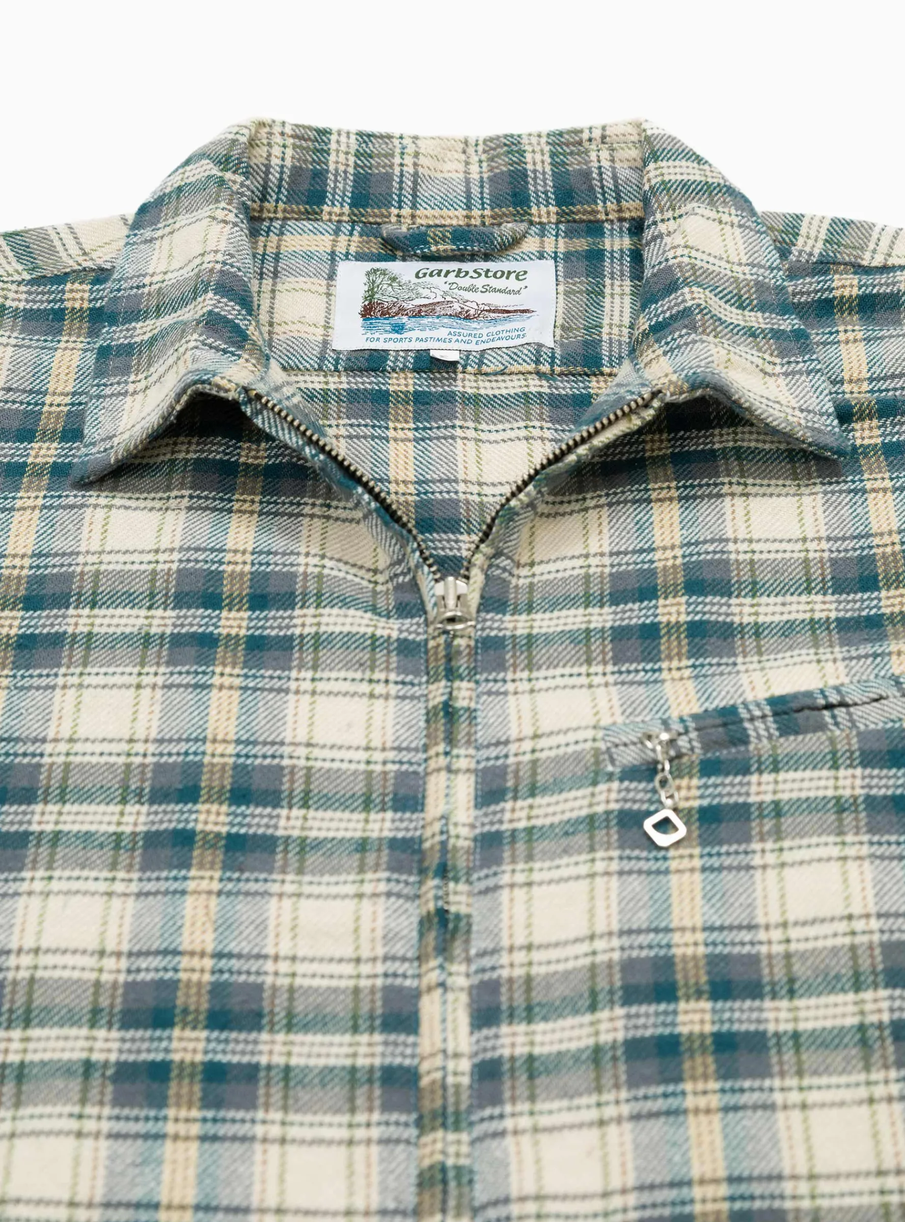 Grande Zip Shirt Ecru Check<Garbstore Hot