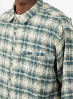 Grande Zip Shirt Ecru Check<Garbstore Hot