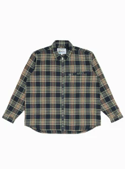 Grande Zip Shirt Midnight Blue Check<Garbstore Hot