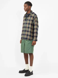 Grande Zip Shirt Midnight Blue Check<Garbstore Hot
