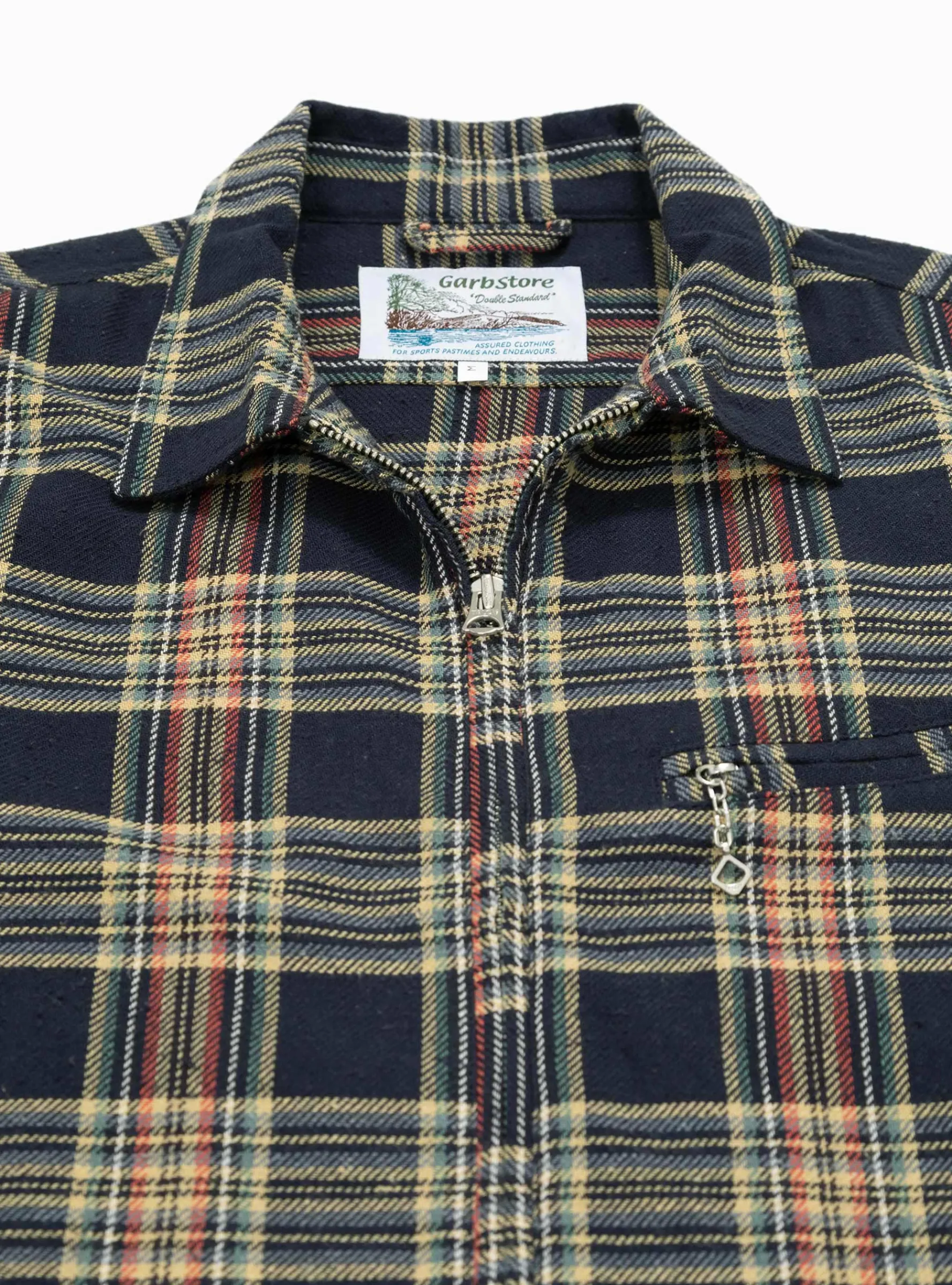 Grande Zip Shirt Midnight Blue Check<Garbstore Hot