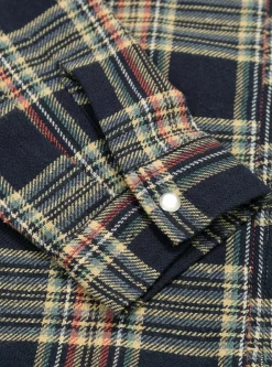 Grande Zip Shirt Midnight Blue Check<Garbstore Hot