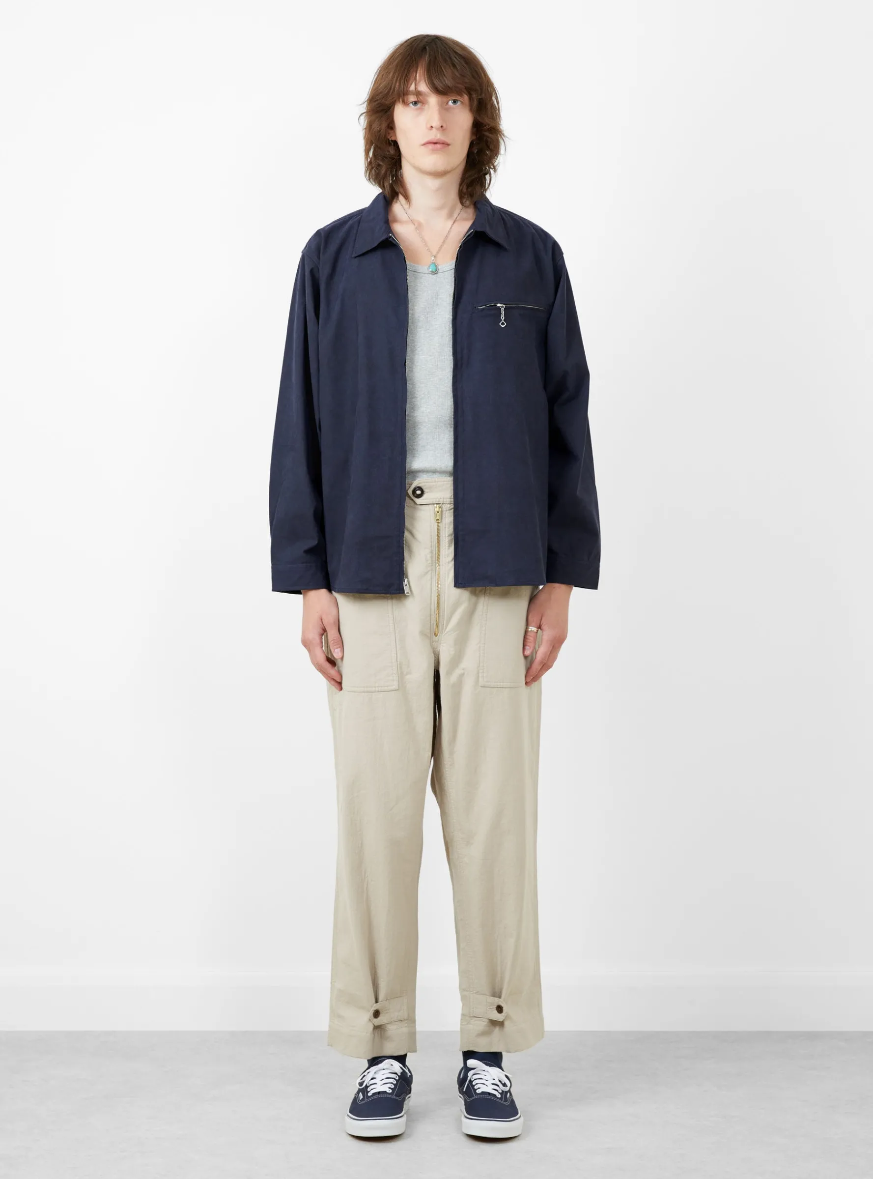 Grande Zip Shirt Navy<TDR Best
