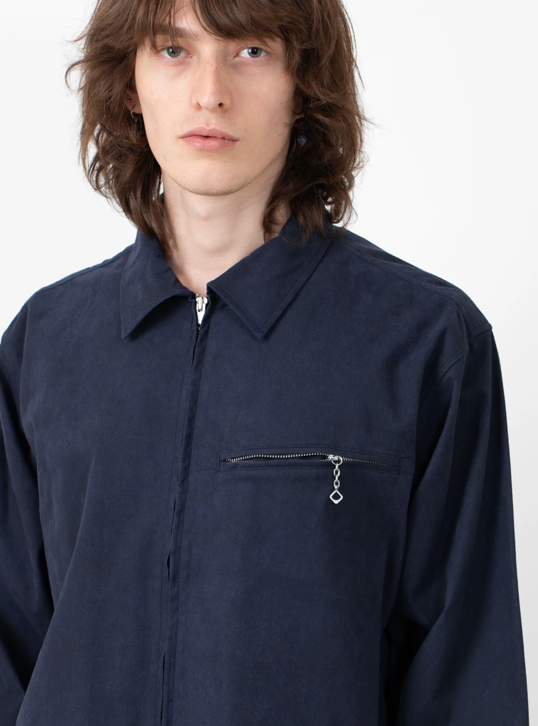 Grande Zip Shirt Navy<TDR Best