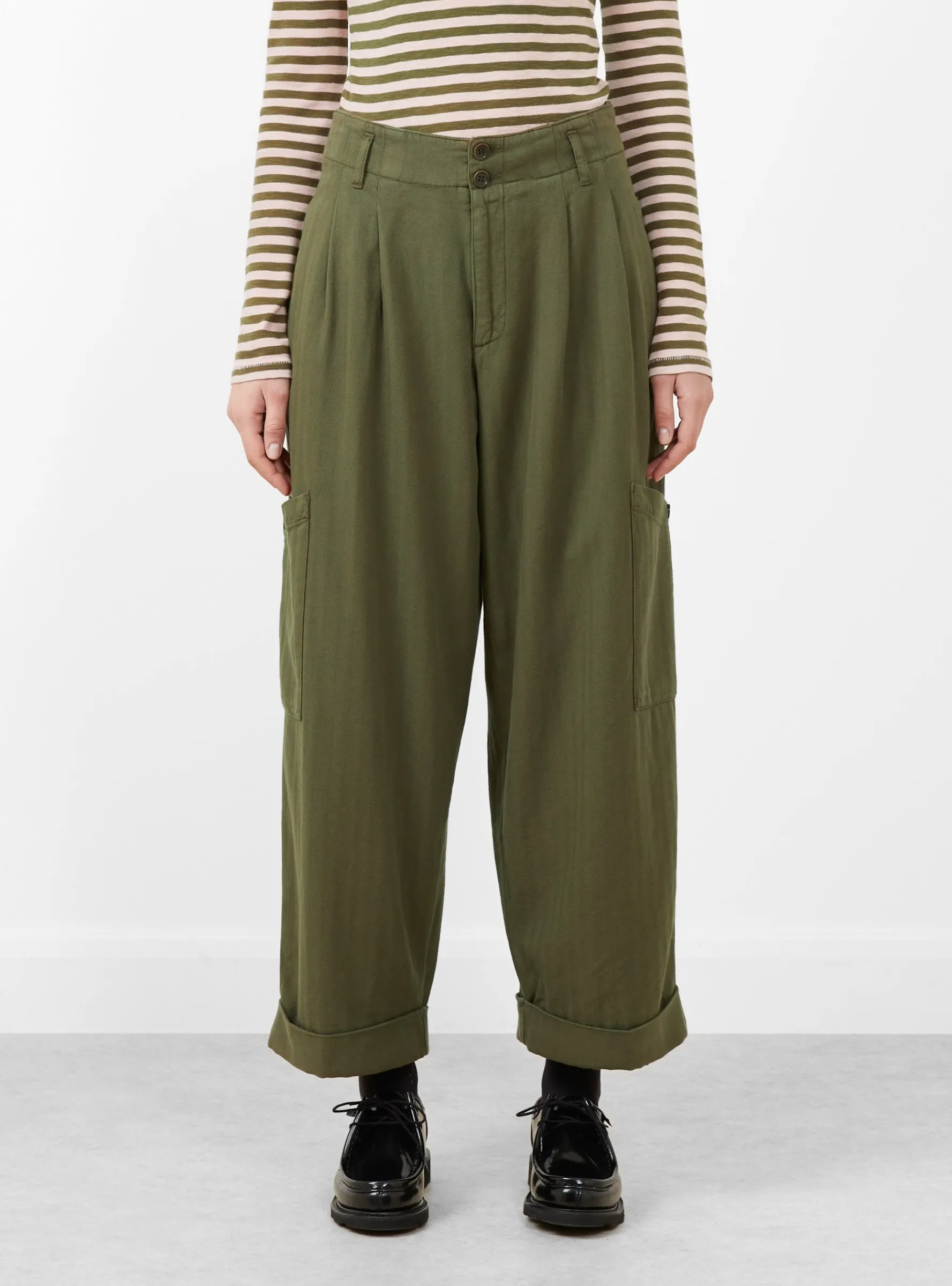 Grease Trousers Olive<YMC Clearance