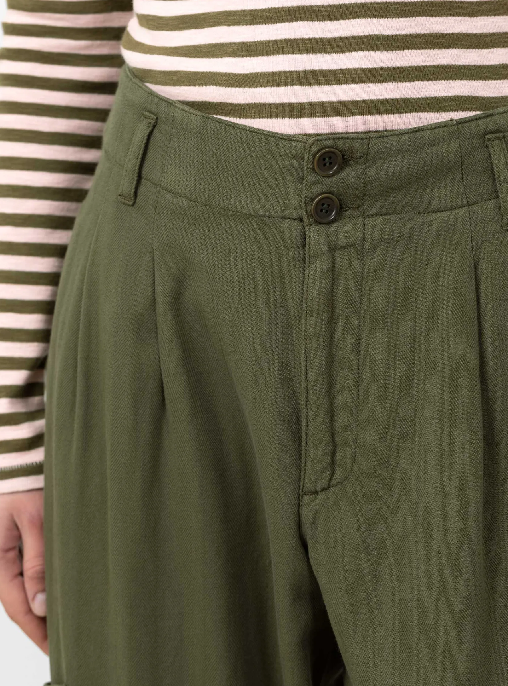 Grease Trousers Olive<YMC Clearance