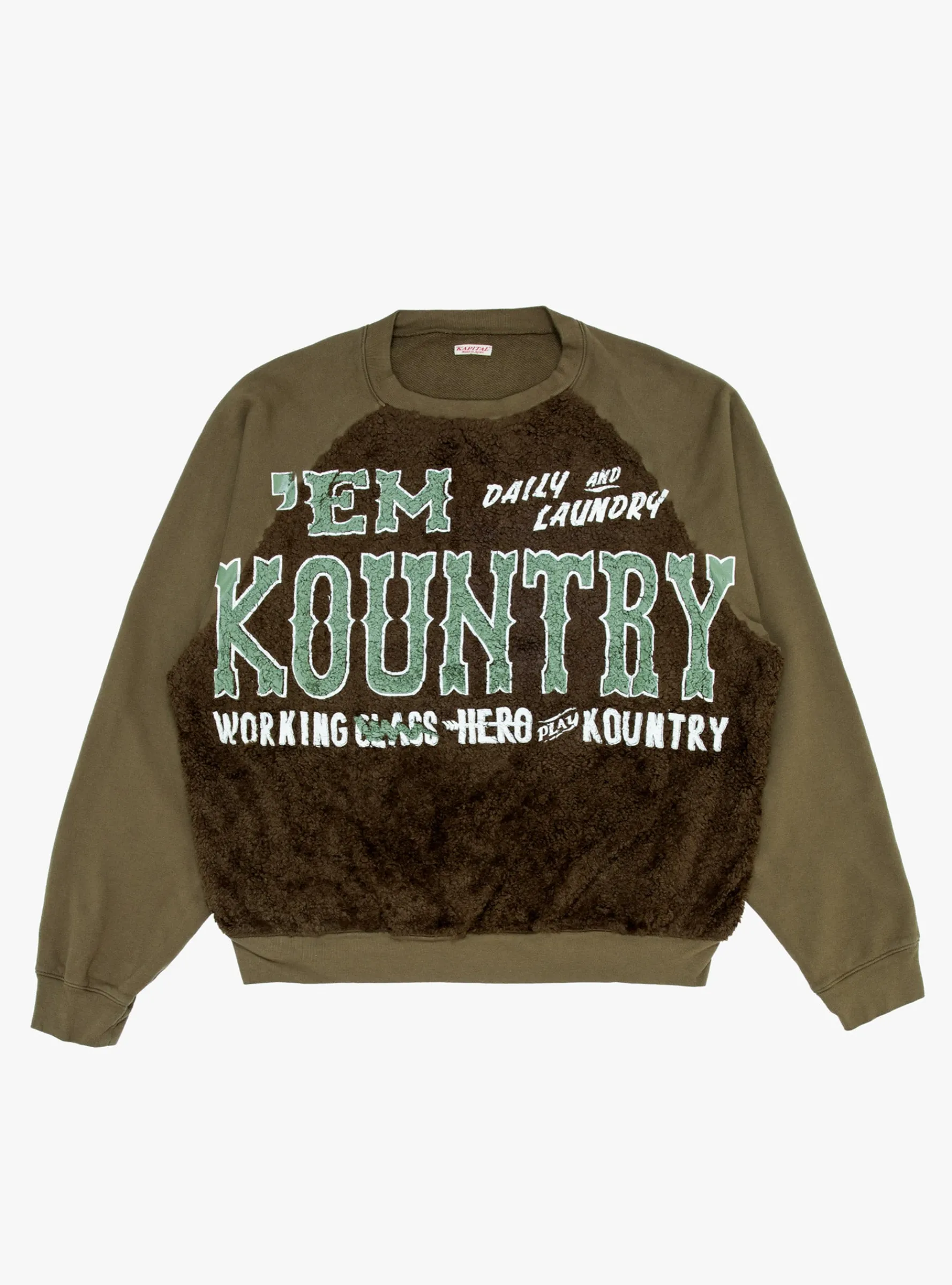 Grizzly Fur Sweatshirt Khaki<Kapital Sale