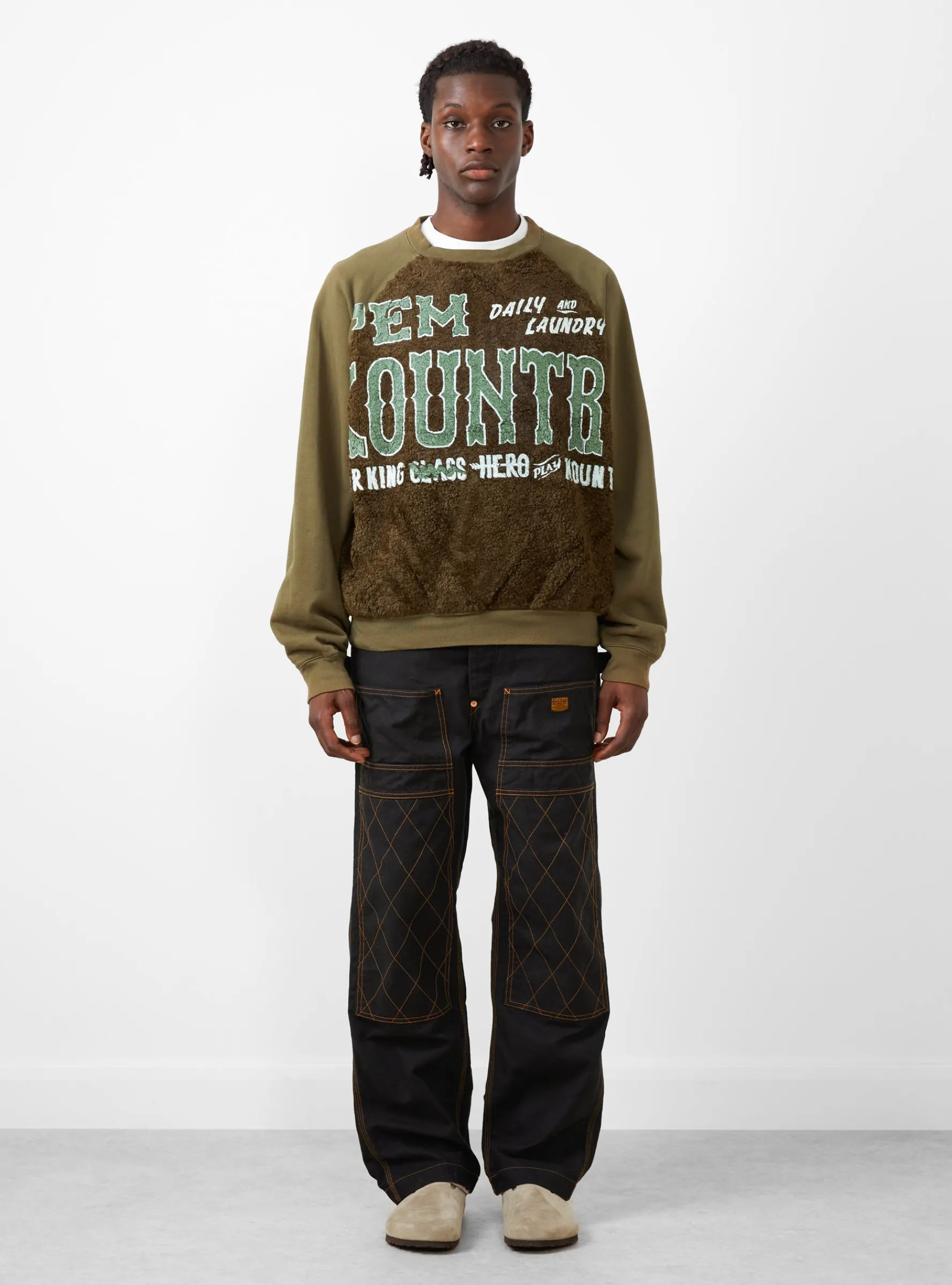 Grizzly Fur Sweatshirt Khaki<Kapital Sale
