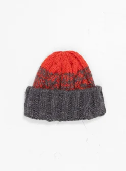 Hand Knit Fisherman Beanie Grey & Red<Sublime Hot