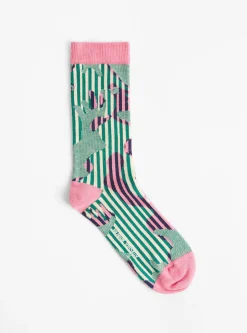 Handsome Hands Socks Femme, Pink, Green and Handsome Grid<Henrik Vibskov Online