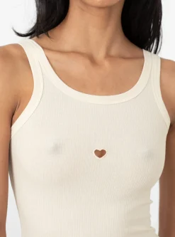 Heart Tank Top Undyed<Baserange Hot