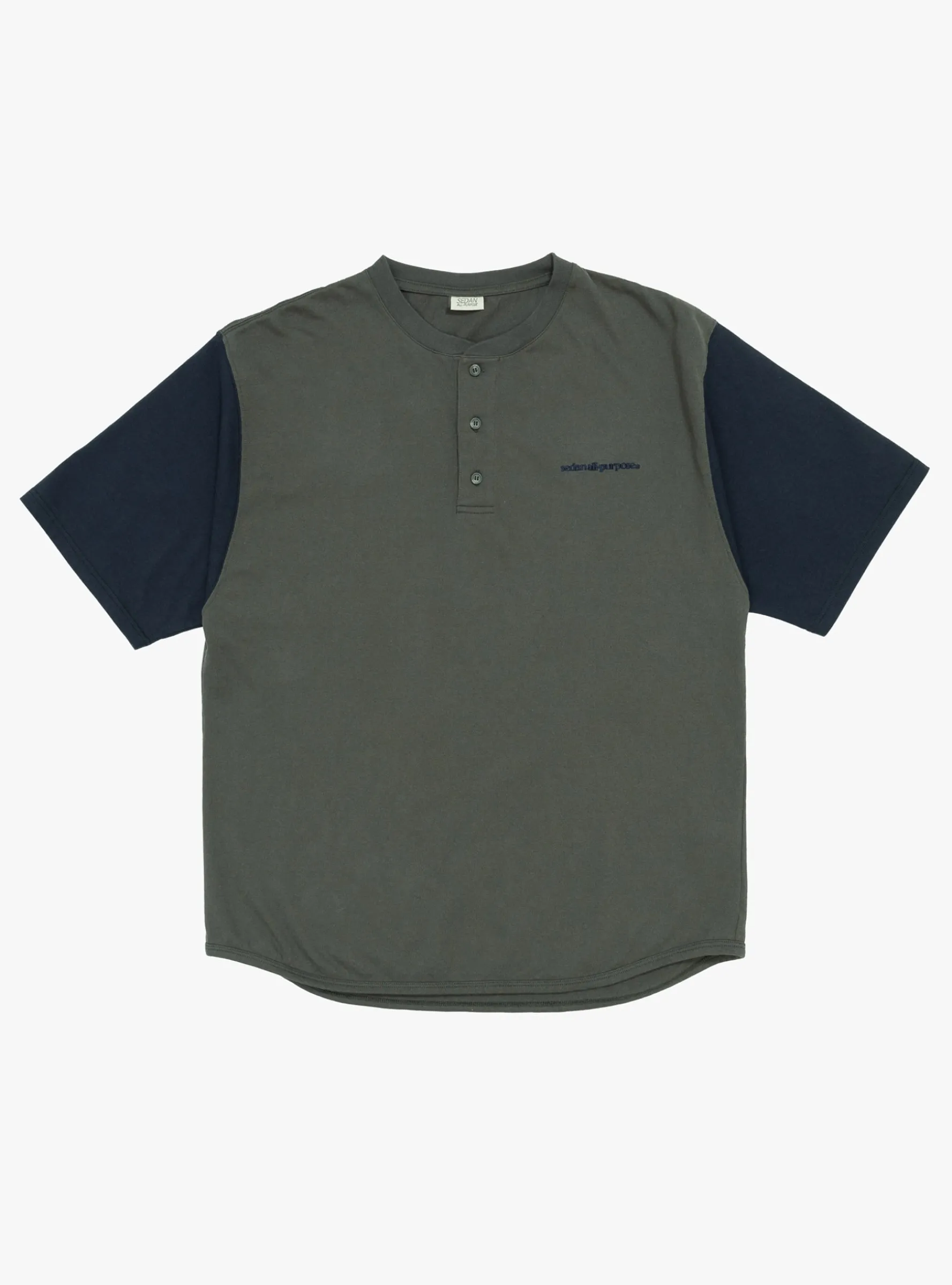 Henleyneck Baseball Tee Charcoal and Navy<Sedan All-Purpose Sale