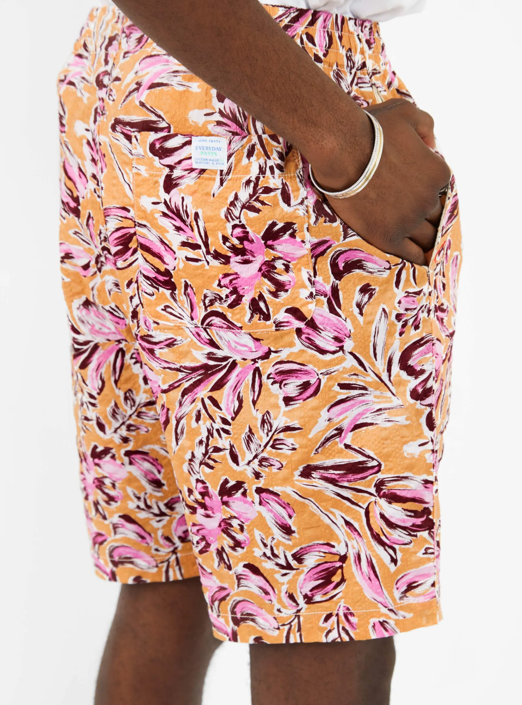 Shorts Orange Floral<Home Party Clearance