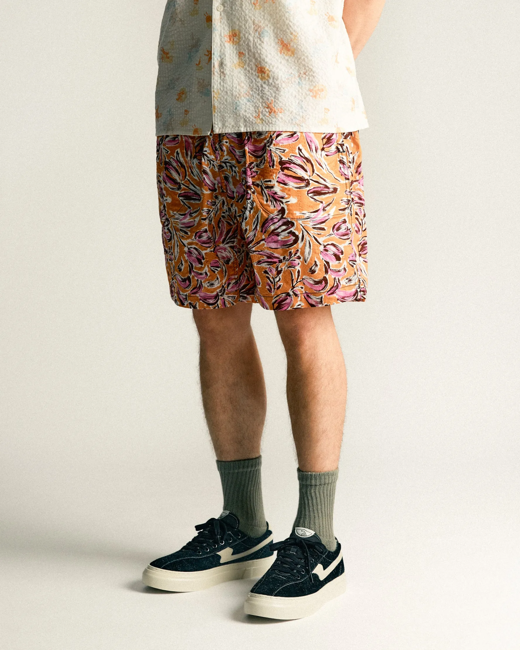 Shorts Orange Floral<Home Party Clearance