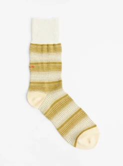 Horizontal Stripe Socks Light Olive<ROTOTO Fashion