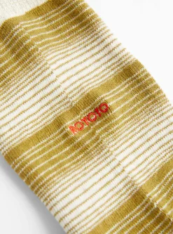 Horizontal Stripe Socks Light Olive<ROTOTO Fashion