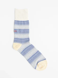 Horizontal Stripe Socks Light Blue<ROTOTO Hot