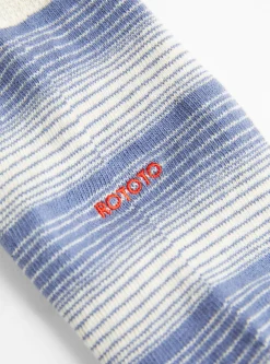 Horizontal Stripe Socks Light Blue<ROTOTO Hot