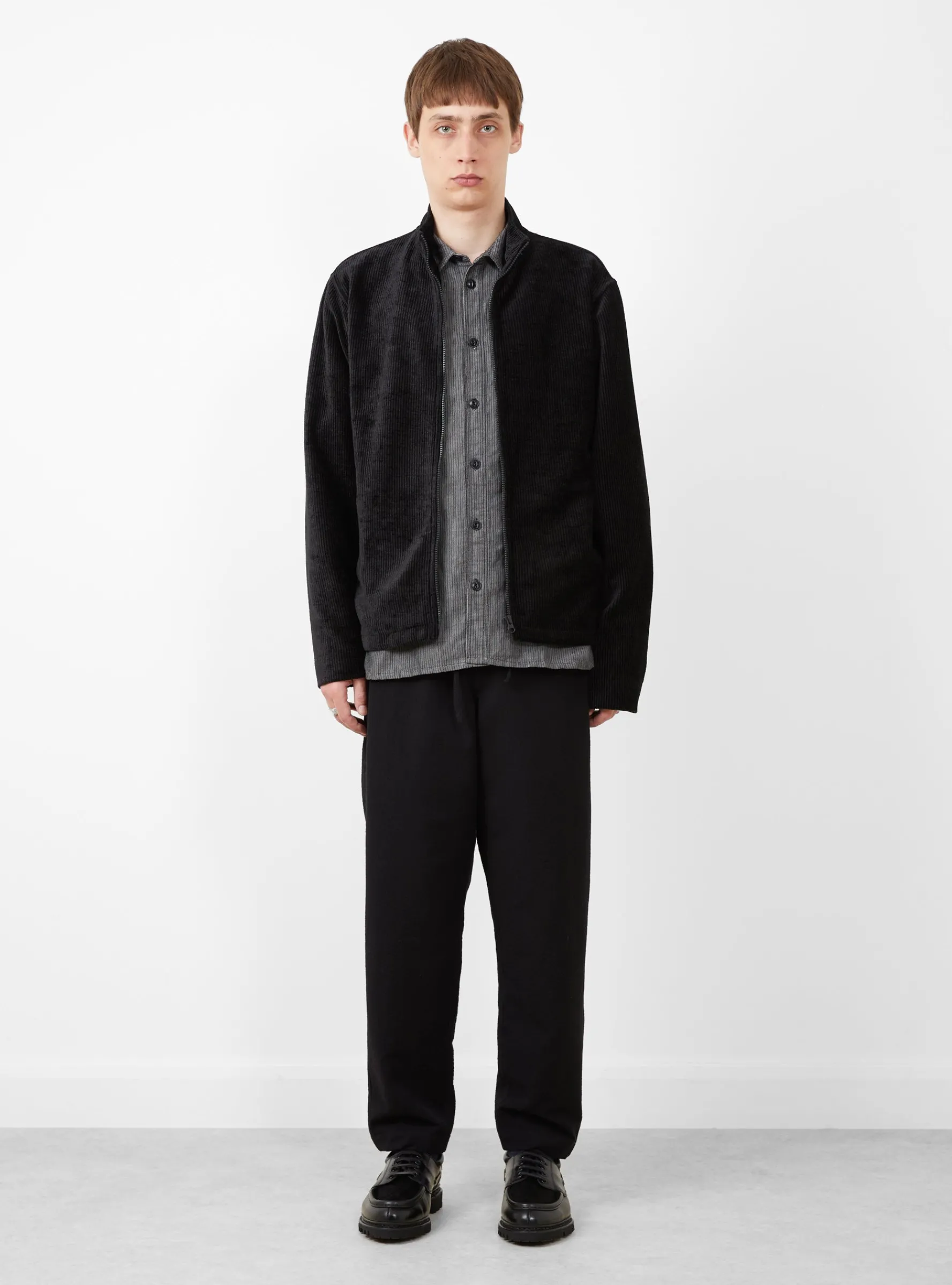 Interceptor Velour Cord Jacket Black<YMC Fashion