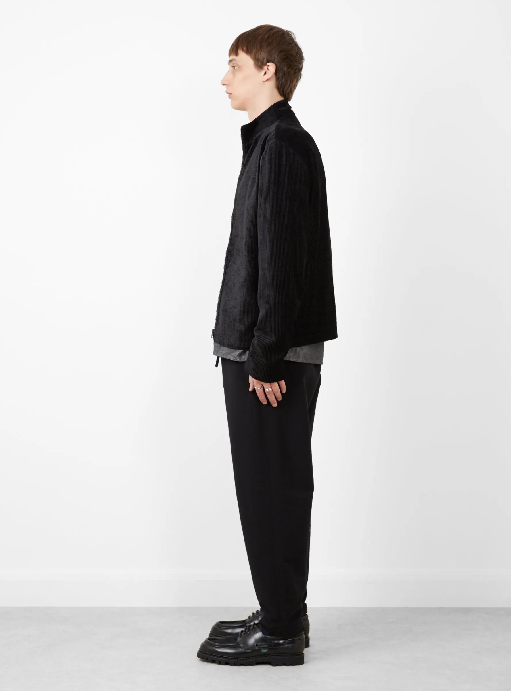 Interceptor Velour Cord Jacket Black<YMC Fashion