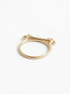 Iridescent Bar Ring Gold Vintage Glass<BEATRIZ PALACIOS Best
