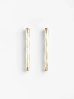 Iridescent Short Earrings Gold Vintage Glass<BEATRIZ PALACIOS Outlet