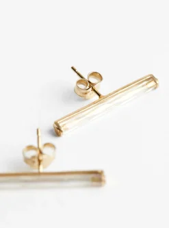 Iridescent Short Earrings Gold Vintage Glass<BEATRIZ PALACIOS Outlet