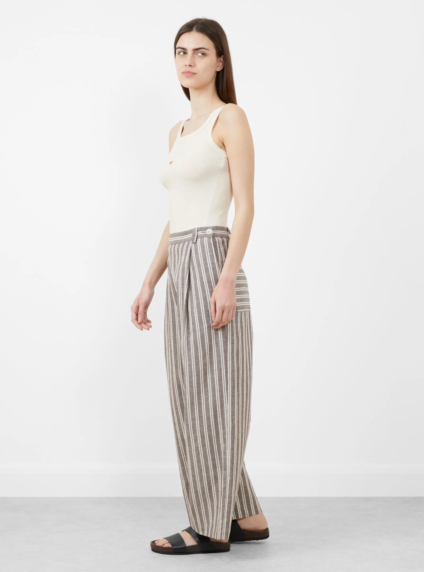 Japanese Georgia Trouser Bark and Ecru<Cawley Hot