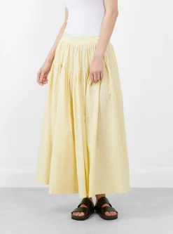 Japanese Mugwasher Stripe Panel Skirt Buttercup<Cawley Clearance