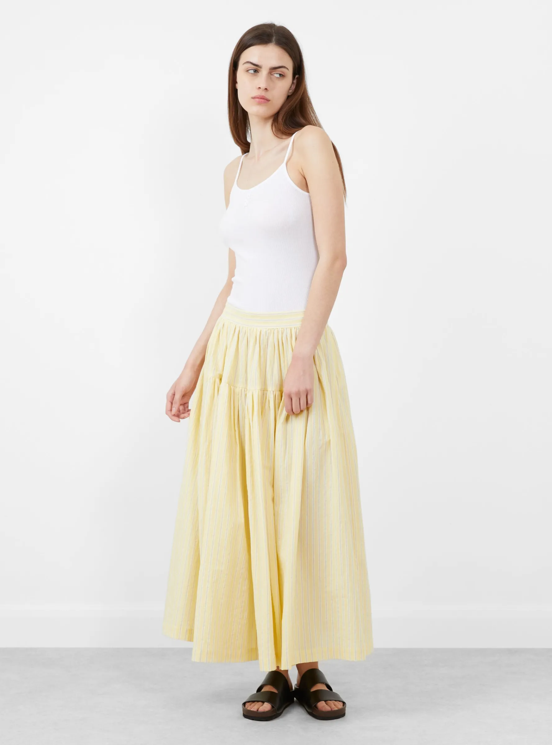 Japanese Mugwasher Stripe Panel Skirt Buttercup<Cawley Clearance